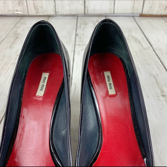 MIU MIU patent leather peep toe wedges size 34.5 - Picture 5 of 6
